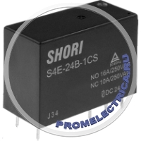 SHORI ELECTRIC S4E-12B-1C - Реле: электромагнитное SPDT Uобмотки:12ВDC 16A/250ВAC 720мВт