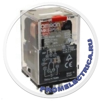 Реле 10 Ампер, 12 VAC, 11 контактов, 3PDT, механический индикатор, тестовая кнопка - MKS3PI-5-AC12 Omron