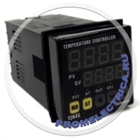 TZN4S-14R Температурный контроллер, 2 дисплея, 4 разряда, 48х48х95мм, аварийный выход, 100-240VAC, выход реле