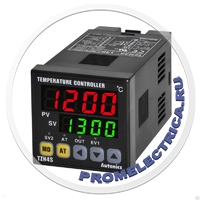 TZN4S-14S Температурный контроллер, 2 дисплея, 4 разряда, 48х48х95мм, аварийный выход, 100-240VAC