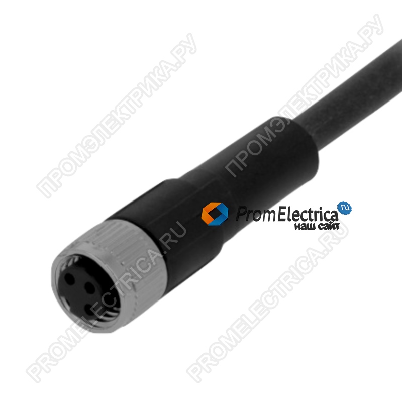 AMPHENOL LTW8-03AFFM-SL7A01 - Разъем: М8 мама PIN:3 5А прямой IP67 1м Мат-л: металл