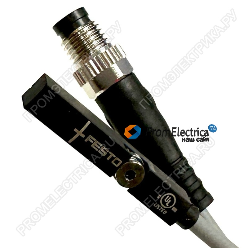 SME-8M-DS-24V-K-0.3-M8D Герконовый датчик положения, для Т-паза, установка сверху, 5-30V АС/DC, кабель 0,3 м, разъем М8х1, 3-PIN Festo