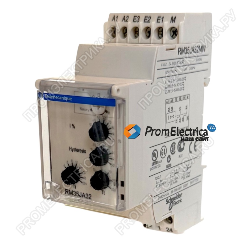 RM35JA32MW Реле тока с пределами 0,15-1,5 Ампера, 0,5-5 Ампер, 1,5-15 Ампер Schneider Electric