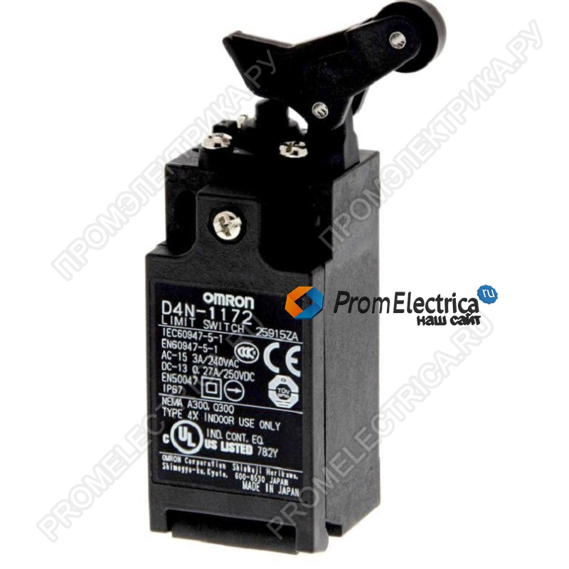 D4N-1172 Концевой выключатель, пластиковый роликовый плунжер, IP67, 1NC / 1NO Omron