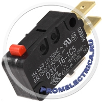 OMRON D3V-16-1A5 - Микропереключатель без рычага SPDT 16A/250ВAC 10A/30ВDC 1