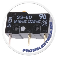 OMRON SS-5D - Микропереключатель без рычага SPDT 5A/125ВAC ON-(ON) 1 IP40