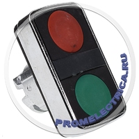 ZB4BA7340 Головка двойной кнопки, 2 черных потайных толкателя, зеленый и красный фон, без символов Schneider Electric