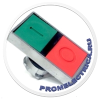 ZB4BL7341 Головка двойной кнопки, черный толкатель, красный выступающий толкатель, зеленый и красный фон, с маркировкой