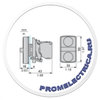 XB4BA711237 Тройная кнопка 1НО+1НЗ+1НО, 22 мм, белый фон и черный фон с символами, кнопка “Stop” Schneider Electric