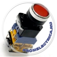 GL-11DB-R-220VAC Кнопки 22 мм без фиксации,1NO+1NC 10A, красного цвета, с подсветкой 220В