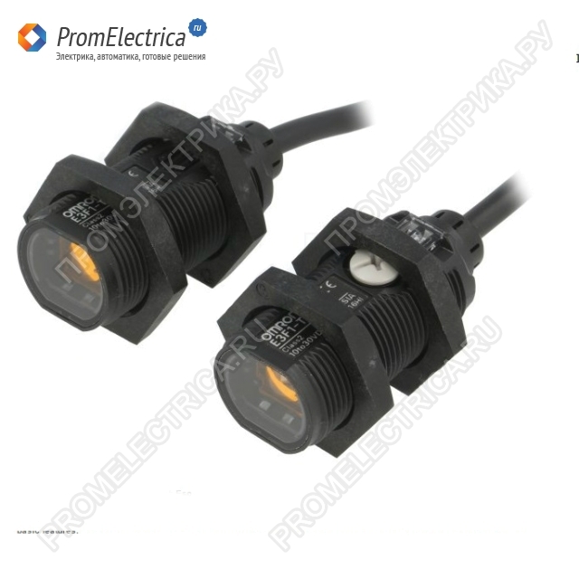 E3F1-TP11 2M OMI Датчик фотоэлектрический цилиндрический E3F1TP112MOMI M18, на пересечение луча Sn=15м, PNP, кабель 2м 378942 Omron