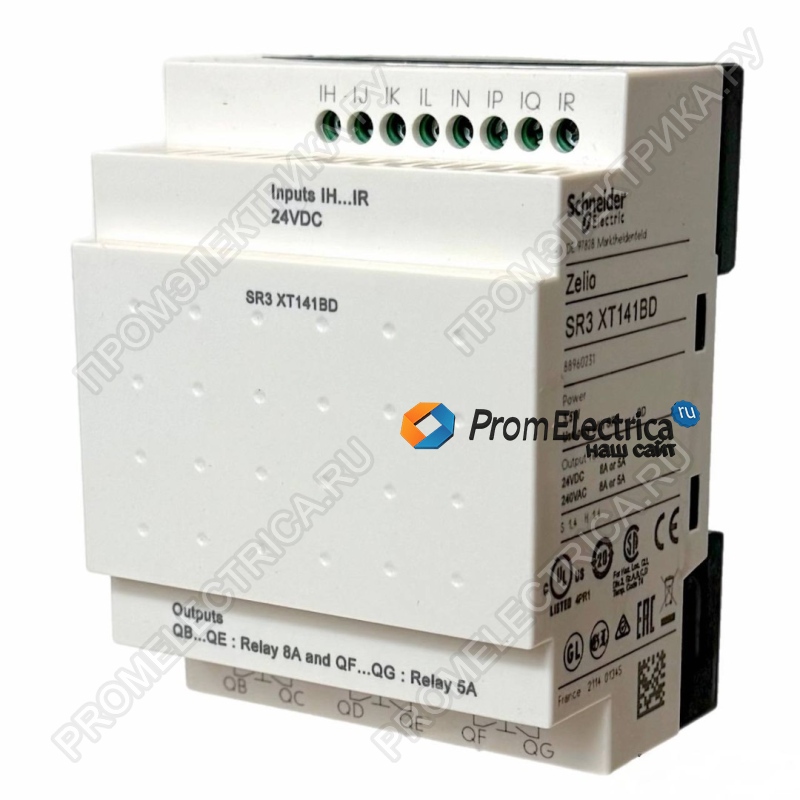 SR3XT141BD Модуль расширения дискретных сигналов: 8ВХ/6ВЫХ =24В Schneider Electric