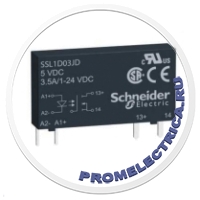 SSL1D03BD Твердотельное реле, вход 15-30 V DC, выход 1-24 V DC, 3,5 A Schneider Electric