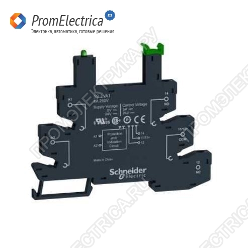 SSLZVA2 Розетка для реле со светодиодным индикатором, Винтовая клемма, 6 A, 60 V DC Schneider Electric