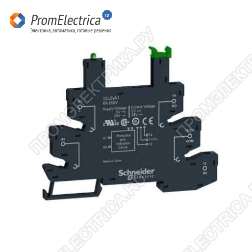 SSLZVA3 Розетка для реле со светодиодным индикатором, Винтовая клемма, 6 A, 110 V AC/DC Schneider Electric
