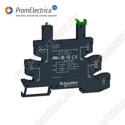 SSLZVA4 Розетка для реле со светодиодным индикатором, Винтовая клемма, 6 A, 230 V AC/DC Schneider Electric