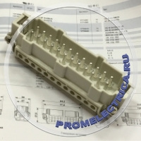 Штекер 24 pin, 16A, присоединение винтовое - HC-B 24-ESTS (аналог) 1771749 Силовые промышленные разъемы, контактные вставки серии B