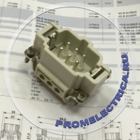 Штекер 6 pin, 16A, присоединение винтовое - HC-B 6-ESTS (аналог) 1771037 Силовые промышленные разъемы, контактные вставки серии B