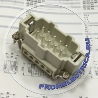 Штекер 10 pin, 16A, присоединение винтовое - HC-B 10-ESTS (аналог) 1771228 Силовые промышленные разъемы, контактные вставки серии B