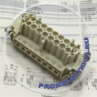 Гнездо 16 pin, 16A, присоединение винтовое - HC-B 16-EBUS (аналог) 1771464 Силовые промышленные разъемы, контактные вставки серии B