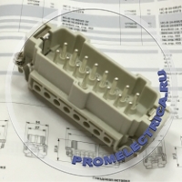 Штекер 16 pin, 16A, присоединение винтовое - HC-B 16-ESTS (аналог) 1771480 Силовые промышленные разъемы, контактные вставки серии B