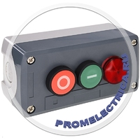 GB5-D363B Пост кнопочный кнопка красная + зеленая 22мм + сигнальная лампа, NO+NC, 3A