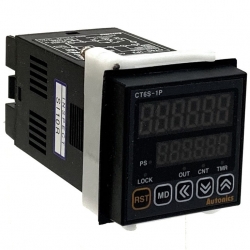 CT6S-1P4 (220 VAC) Цифровой счётчик-таймер, 48х48мм, 2 индикатора по 6 разрядов, сброс, 1 выход, 100-240VAC Autonics